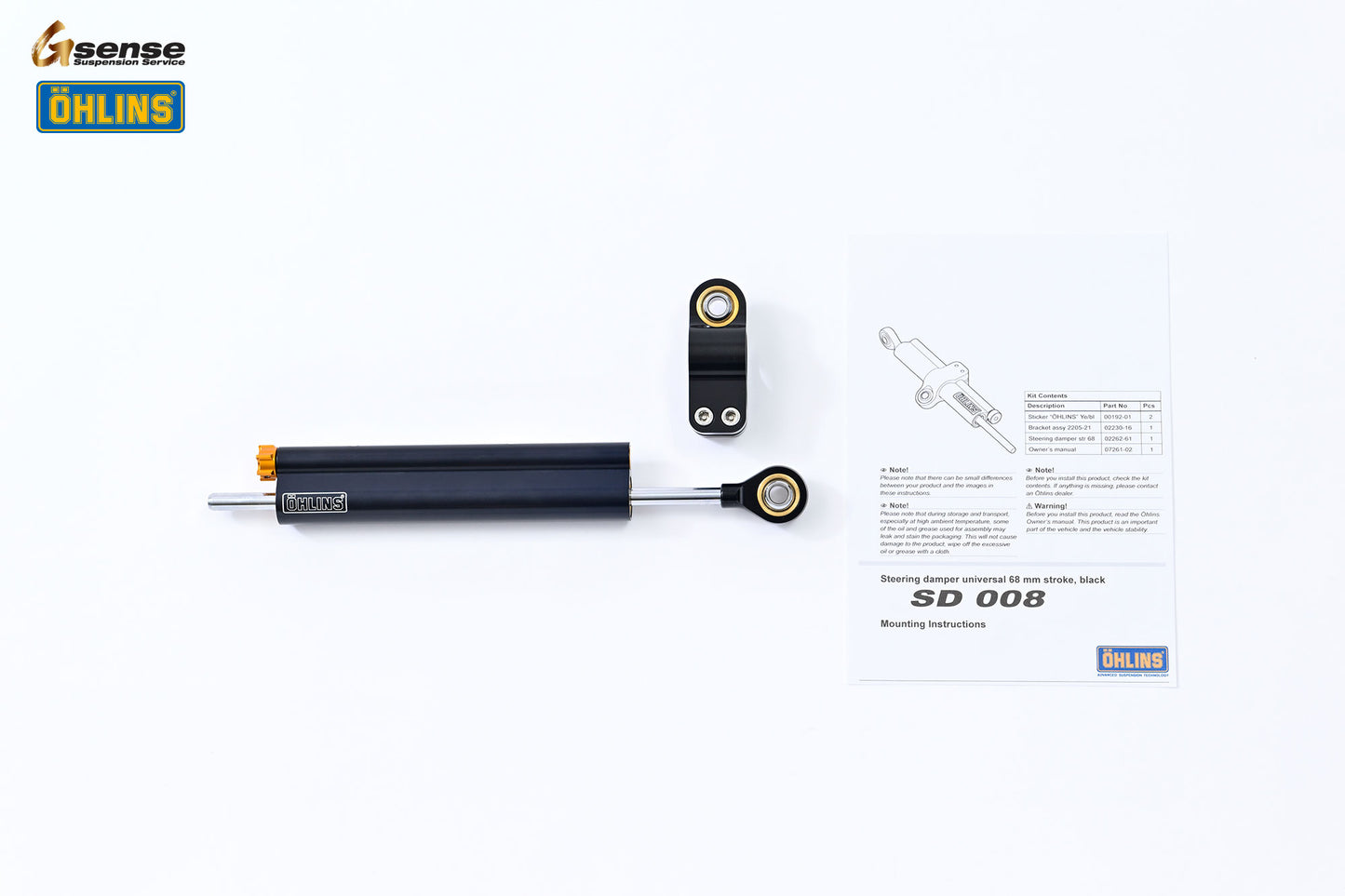 OHLINS  Steering Damper Universal  Blackline
